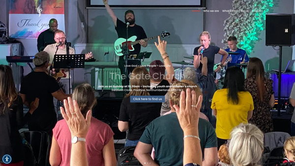 Screenshot of the The Gate Church (Prudhoe) website