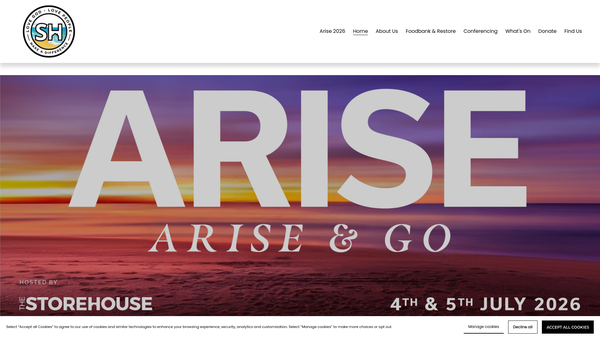 Screenshot of the The Storehouse website