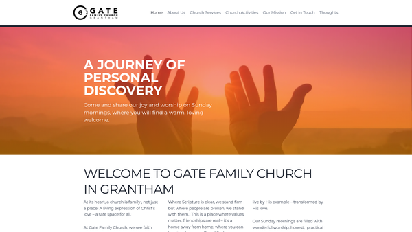 Screenshot of the Grantham Christian Fellowship website