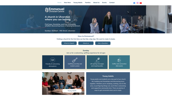 Screenshot of the Emmanuel Christian Centre website