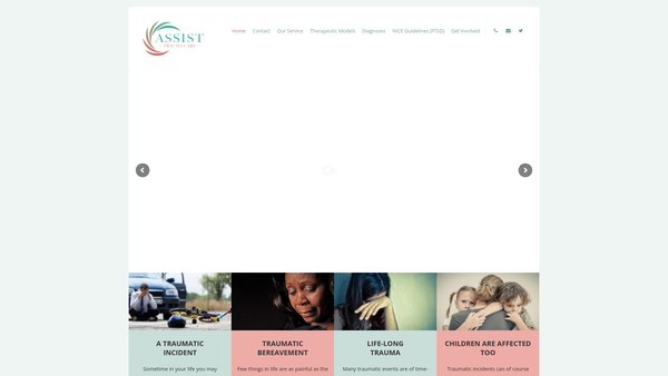 Screenshot of the Assistance Support And Self Help In Surviving Trauma website