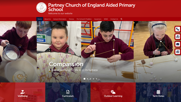 Screenshot of the Partney C E Primary School Fund website