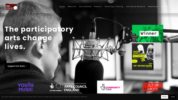Screenshot of the The Theatre In Prisons And Probation Centre website