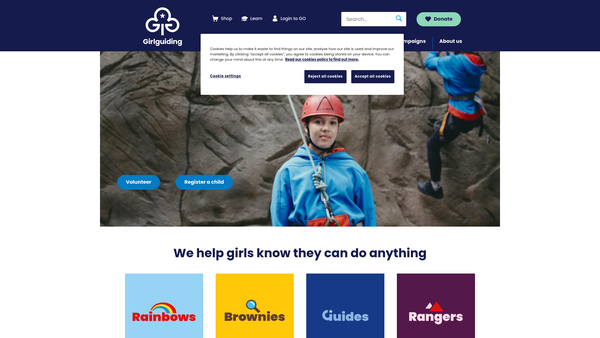 Screenshot of the Forton District Guides website