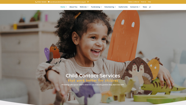 Screenshot of the Chesterfield Child Contact Centre website