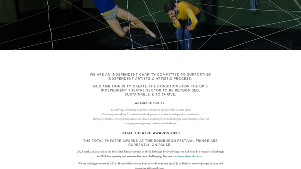 Screenshot of the Mime Action Group website