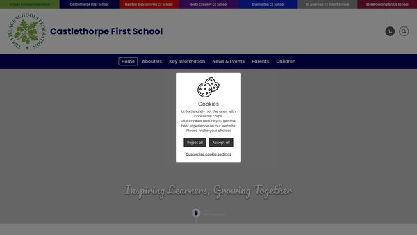 Screenshot of the Friends Of Castlethorpe School website