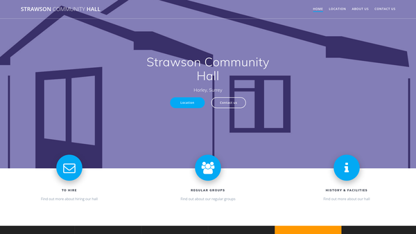 Screenshot of the Strawson Community Hall website