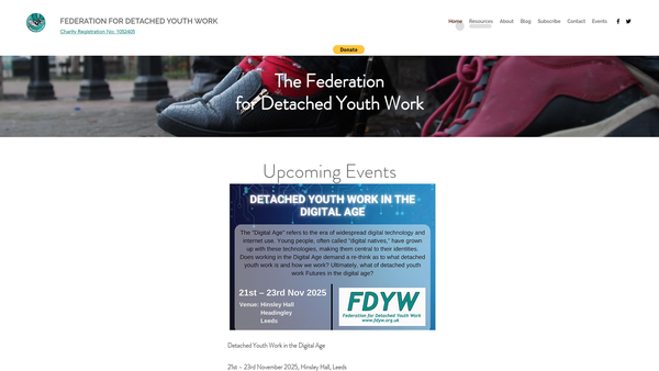 Screenshot of the Federation For Detached Youth Work website