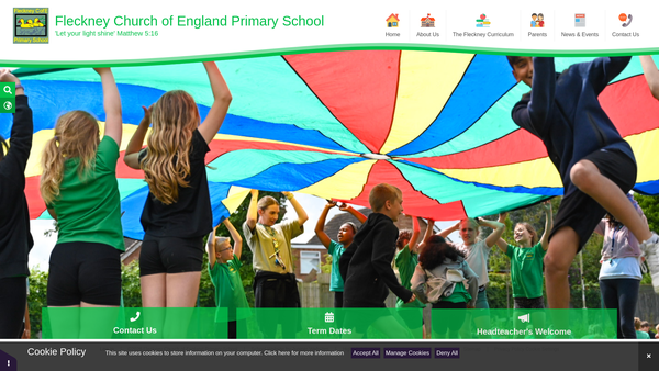 Screenshot of the Fleckney School Fund website