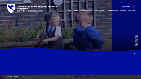 Screenshot of the Cronton C.E. Primary School Fund website