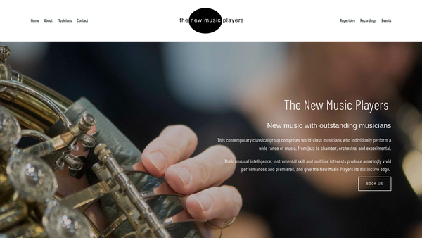 Screenshot of the The New Music Players website