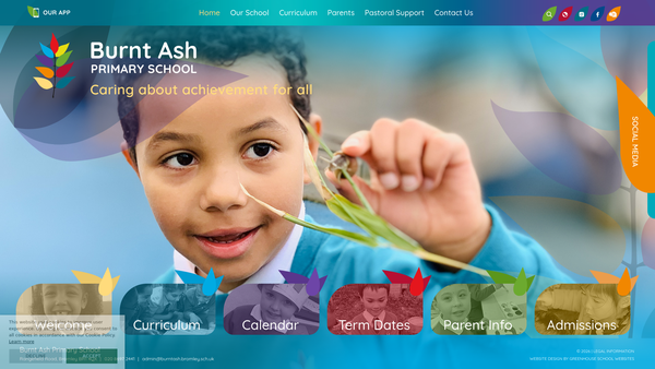 Screenshot of the Burnt Ash Primary School P.T.A website