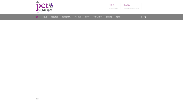 Screenshot of the The Pet Charity website