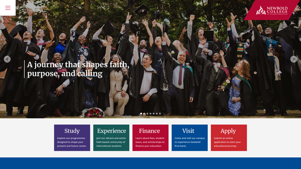 Screenshot of the Newbold College website