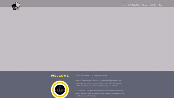 Screenshot of the Metro Christian Centre, Bury website