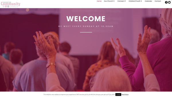 Screenshot of the Ramsbottom Community Church website