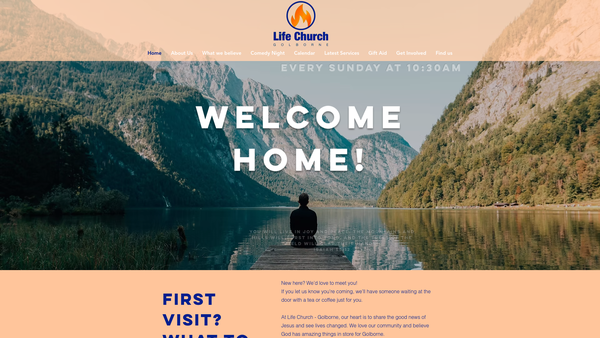 Screenshot of the Life Church Golborne website