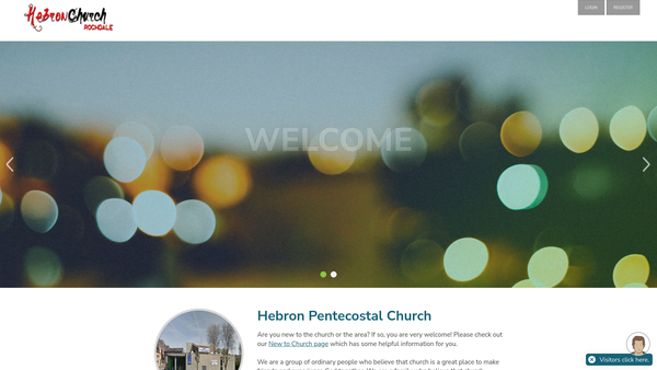 Screenshot of the Hebron Pentecostal Church website