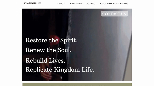 Screenshot of the Kingdom Life Manchester website