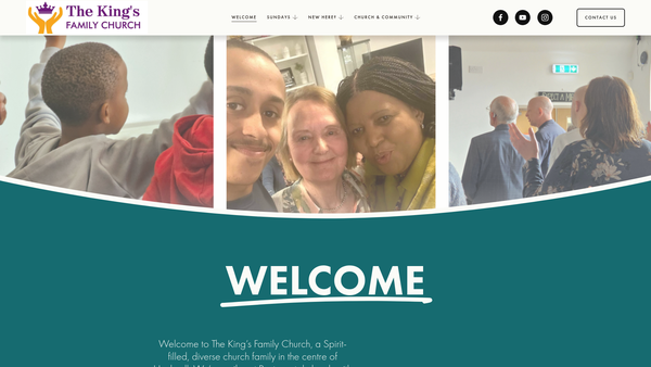 Screenshot of the Kings Family Church website