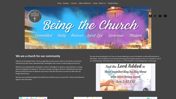 Screenshot of the The Peoples Church website