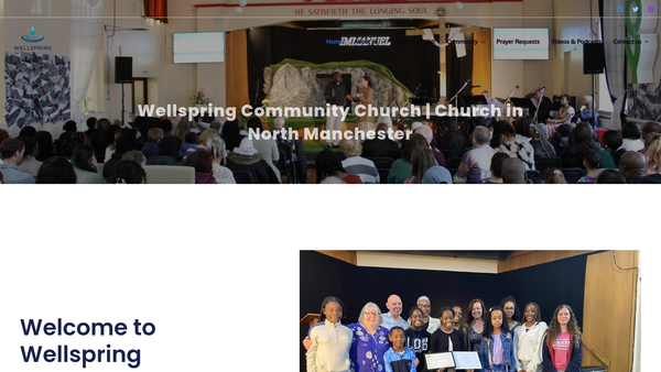 Screenshot of the Wellspring Community Church (Moston, Manchester) website