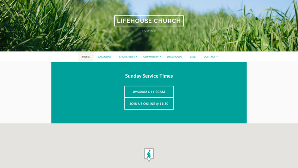 Screenshot of the Lifehouse Church website