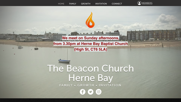 Screenshot of the The Beacon Church Herne Bay website