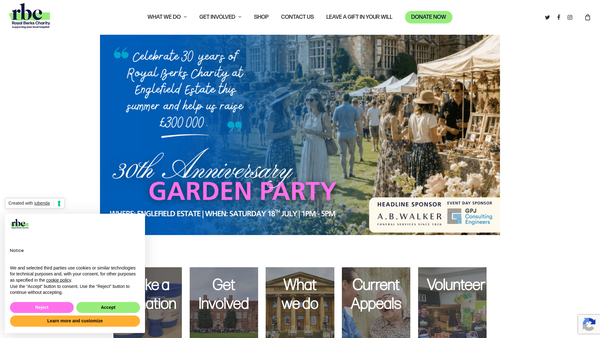 Screenshot of the Royal Berkshire NHS Foundation Trust Charity website