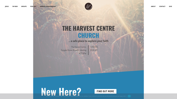 Screenshot of the The Harvest Centre website