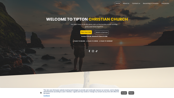 Screenshot of the Tipton Christian Church website