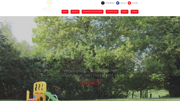 Screenshot of the The Reddings Playgroup website