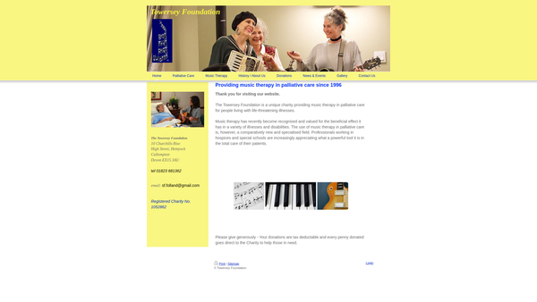 Screenshot of the The Towersey Foundation website