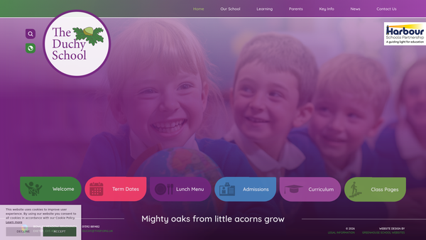 Screenshot of the The Duchy School PTFA website