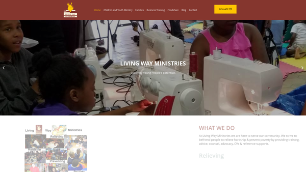 Screenshot of the Livingway Ministries website