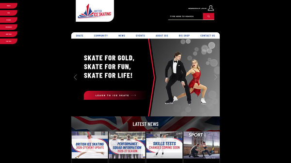 Screenshot of the The National Ice Skating Association Charitable Trust website