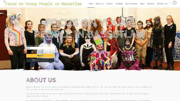 Screenshot of the Focus On Young People In Bassetlaw website
