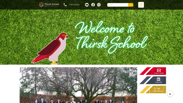 Screenshot of the Thirsk School Governors Fund website