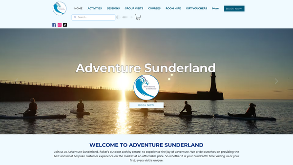 Screenshot of the Adventure Sunderland Ltd website