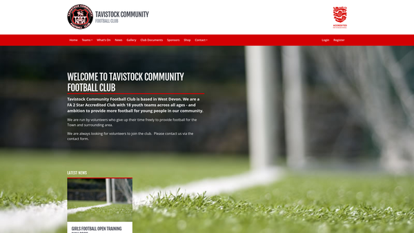 Screenshot of the Crowndale Recreational Association website