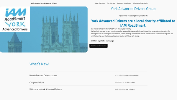 Screenshot of the York Group Of Advanced Motorists website