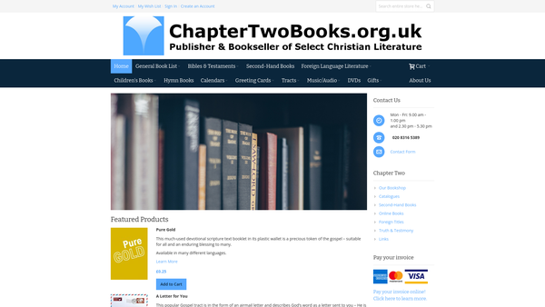 Screenshot of the Chapter Two website