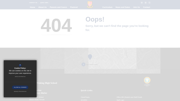 Screenshot of the Friends Of Woking High School website