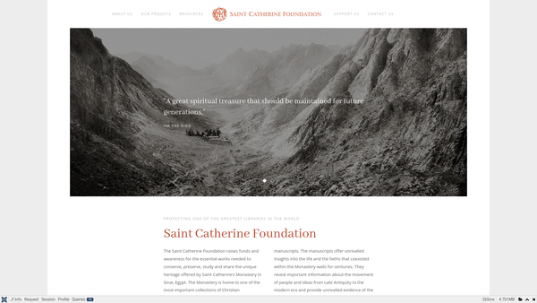 Screenshot of the St Catherine Foundation website