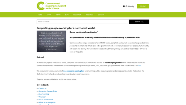 Screenshot of the The Commonweal Trust website