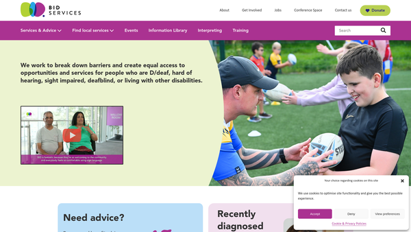 Screenshot of the Bid Services website
