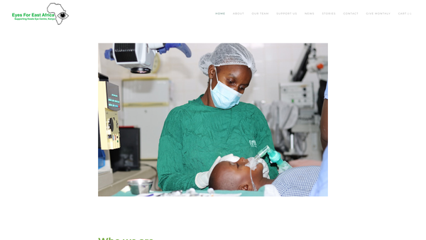 Screenshot of the Eyes For East Africa (UK) website