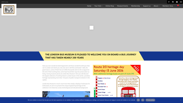 Screenshot of the The London Bus Preservation Trust Limited website
