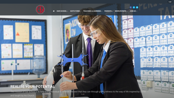 Screenshot of the St Oscar Romeros Catholic School For website
